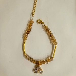 SWAROVSKI DESIGNER AUSTRIAN CRYSTAL  BRACELET/ANKLET 1 SIZE WITH LUCKY CZ CLOVER